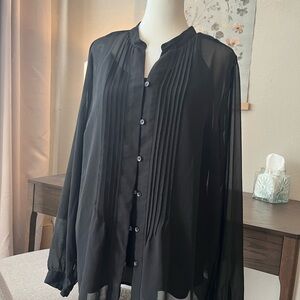 Liz Claiborne Black Sheer Blouse